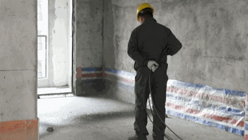 樓層地面應用聚氨酯保溫隔聲施工流程(雙組份聚氨酯發泡噴涂機)-京華邦威